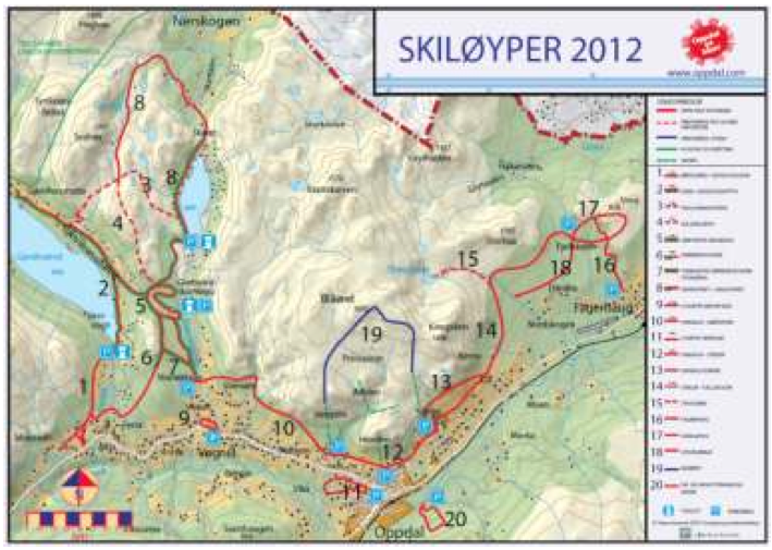 Figur 9-6. Skiløyper i Oppdal 2012